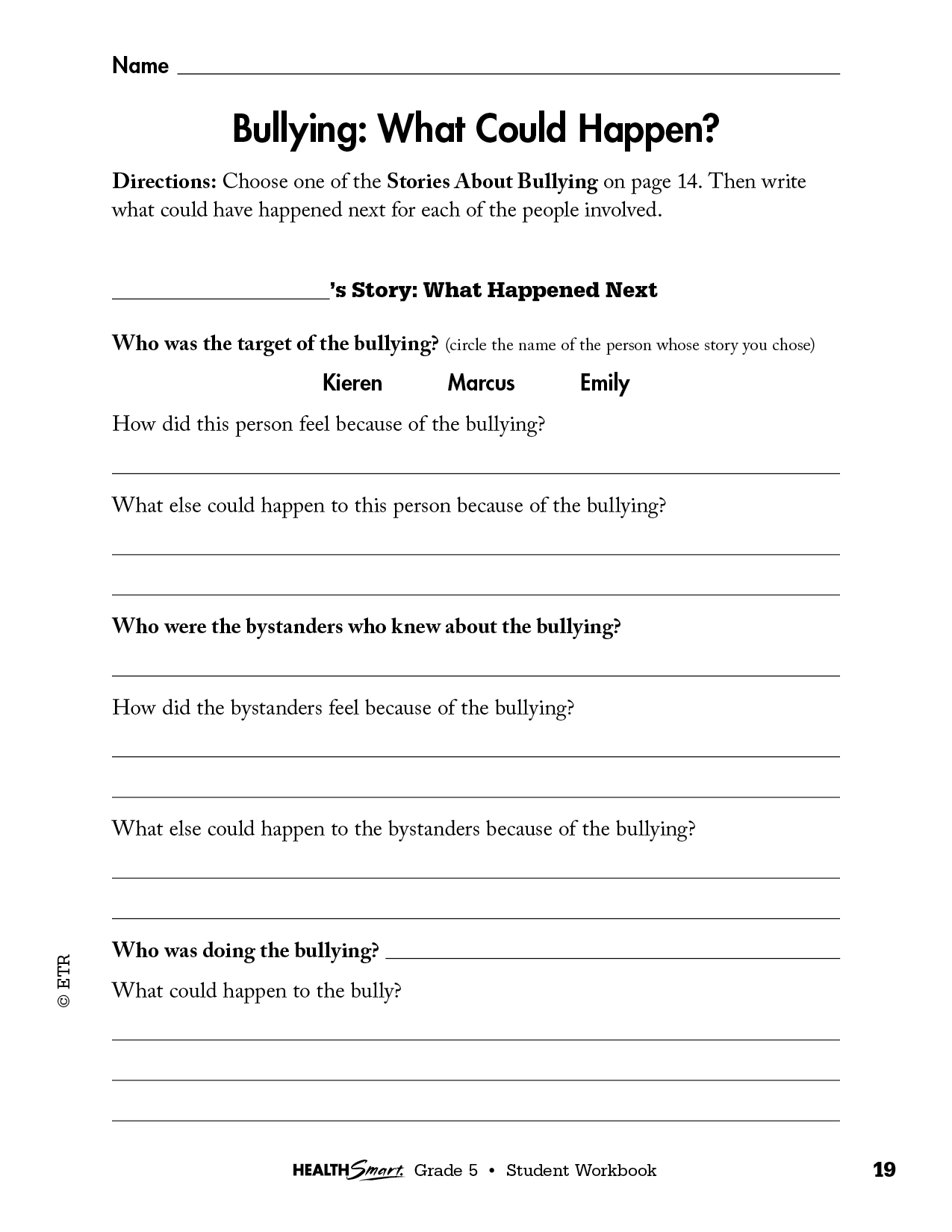 lesson 8 bullying feelings consequences grade 5 healthsmart