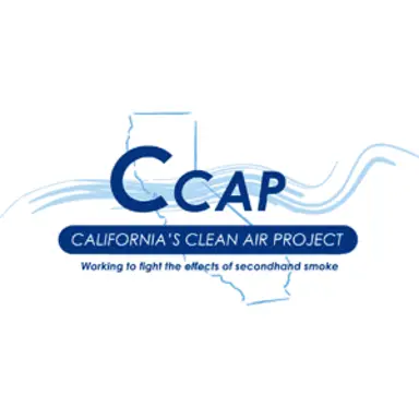 CCAP: California's Clean Air Project logo. Working to fight the effects of secondhand smoke.
